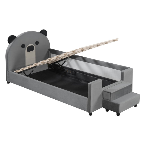 HomeRoots Gray Tufted Upholstered Twin Day Bed - Chic Seating & Sleeping Solution for Guest Rooms & Living Spaces 590497