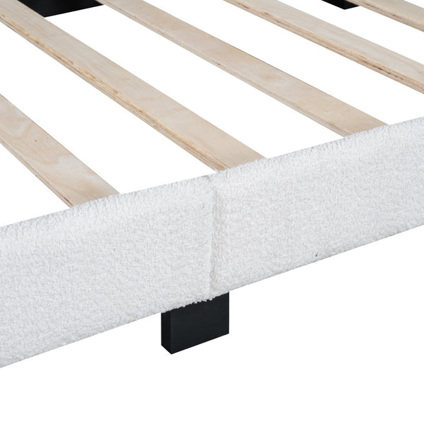 HomeRoots White Tufted Upholstered Twin Bed Frame - Stylish, Durable & Comfortable Platform Design for Any Room 590498