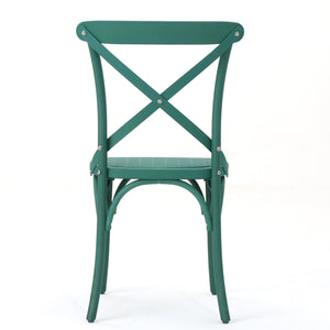English Elm Christopher Knight Home® - DANISH Green Dining Chair Set of 2 – Durable Nylon Plastic Outdoor Patio Seats, Stylish Garden Flair 59050.00GRN