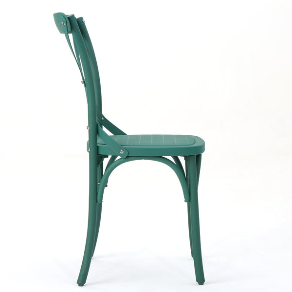 English Elm Christopher Knight Home® - DANISH Green Dining Chair Set of 2 – Durable Nylon Plastic Outdoor Patio Seats, Stylish Garden Flair 59050.00GRN