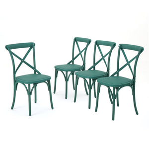 English Elm Christopher Knight Home® - DANISH Green Dining Chair Set of 2 – Durable Nylon Plastic Outdoor Patio Seats, Stylish Garden Flair 59050.00GRN