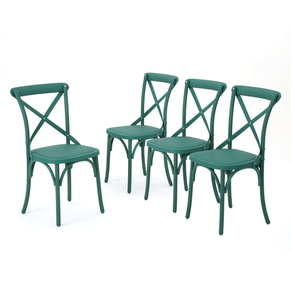 English Elm Christopher Knight Home® - DANISH Green Dining Chair Set of 2 – Durable Nylon Plastic Outdoor Patio Seats, Stylish Garden Flair 59050.00GRN