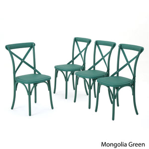 English Elm Christopher Knight Home® - DANISH Green Dining Chair Set of 2 – Durable Nylon Plastic Outdoor Patio Seats, Stylish Garden Flair 59050.00GRN