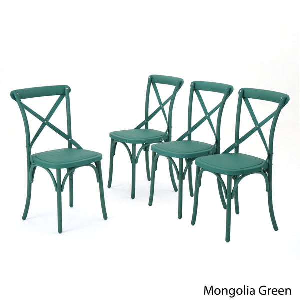 English Elm Christopher Knight Home® - DANISH Green Dining Chair Set of 2 – Durable Nylon Plastic Outdoor Patio Seats, Stylish Garden Flair 59050.00GRN