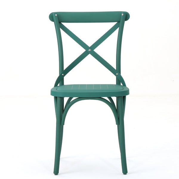 English Elm Christopher Knight Home® - DANISH Green Dining Chair Set of 2 – Durable Nylon Plastic Outdoor Patio Seats, Stylish Garden Flair 59050.00GRN