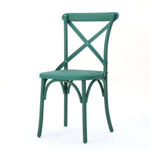 English Elm Christopher Knight Home® - DANISH Green Dining Chair Set of 2 – Durable Nylon Plastic Outdoor Patio Seats, Stylish Garden Flair 59050.00GRN