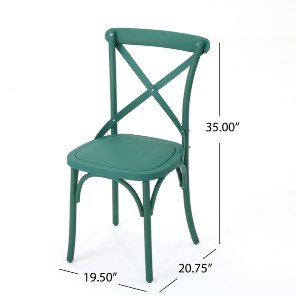 English Elm Christopher Knight Home® - DANISH Green Dining Chair Set of 2 – Durable Nylon Plastic Outdoor Patio Seats, Stylish Garden Flair 59050.00GRN