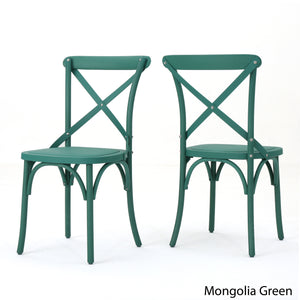 English Elm Christopher Knight Home® - DANISH Green Dining Chair Set of 2 – Durable Nylon Plastic Outdoor Patio Seats, Stylish Garden Flair 59050.00GRN