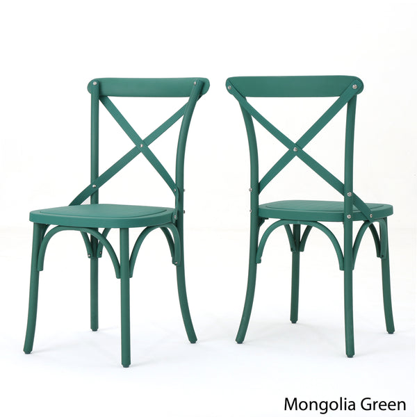 English Elm Christopher Knight Home® - DANISH Green Dining Chair Set of 2 – Durable Nylon Plastic Outdoor Patio Seats, Stylish Garden Flair 59050.00GRN