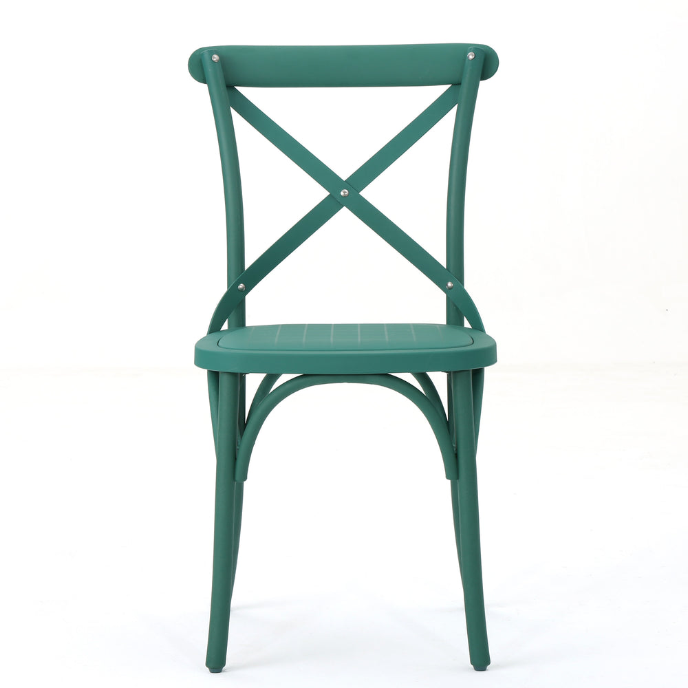 English Elm Christopher Knight Home® - DANISH Green Dining Chair Set of 2 – Durable Nylon Plastic Outdoor Patio Seats, Stylish Garden Flair 59050.00GRN