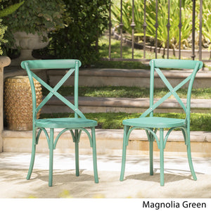 English Elm Christopher Knight Home® - DANISH Green Dining Chair Set of 2 – Durable Nylon Plastic Outdoor Patio Seats, Stylish Garden Flair 59050.00GRN