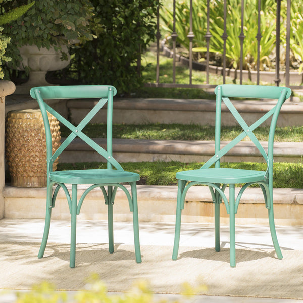 English Elm Christopher Knight Home® - DANISH Green Dining Chair Set of 2 – Durable Nylon Plastic Outdoor Patio Seats, Stylish Garden Flair 59050.00GRN
