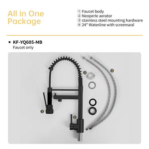 English Elm Bothwa Cupc Certified Single Handle Kitchen Faucet Tall Arc Stainless Steel Design Matt Black B2724P262363
