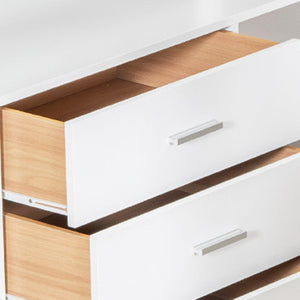 HomeRoots White Twin Loft Bed with Integrated Desk – Space-Saving Design for Kids, Teens & Small Rooms 590520
