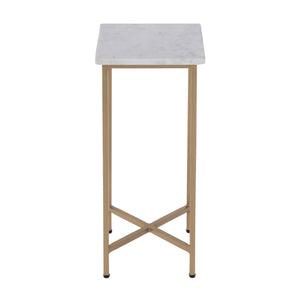 Butler Specialty Butler Paulina 9-inch Square Marble End Table With Antique Gold Iron Base - Elegant & Versatile Decor White,Antique Gold Iron,Marble 5905226-butler