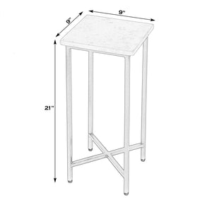 Butler Specialty Butler Paulina 9-inch Square Marble End Table With Antique Gold Iron Base - Elegant & Versatile Decor White,Antique Gold Iron,Marble 5905226-butler