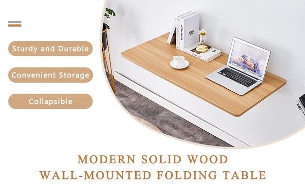 English Elm Laundry Wall-Mounted Folding Table - Space-Saving Work Surface For Home Office, Kitchen, And More! W3226P278935