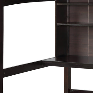 HomeRoots Espresso Twin Loft Bed with Integrated Desk & Storage Drawer - Stylish Space-Saving Solution! 590534