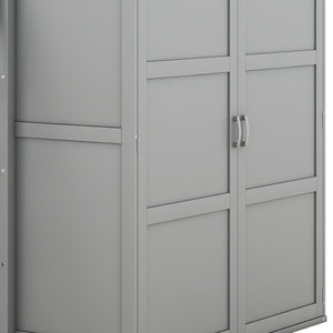 HomeRoots Gray Loft Bed with Integrated Desk & Storage Shelves - Full/Double Space-Saving Design for Modern Rooms 590537