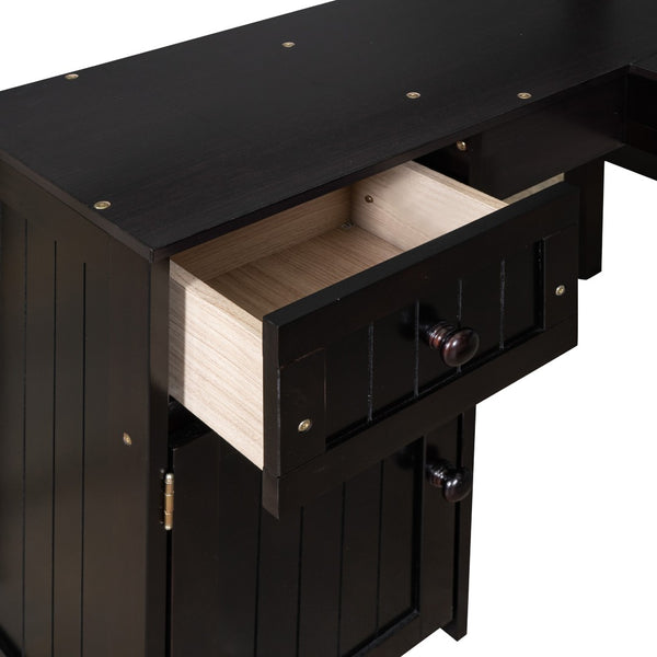 HomeRoots Espresso Twin Loft Bed with Integrated Desk & Storage Drawers - Maximize Space & Style Effortlessly 590543