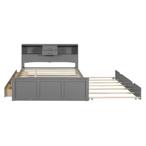 HomeRoots Gray Wood Full Bed Frame - Modern Rustic Design, Durable Construction, No Box Spring Needed, 300 lbs Capacity 590555