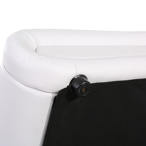 HomeRoots White Tufted Upholstered Queen Bed Frame with Built-in Lighting & USB - Modern Retreat Design 590560