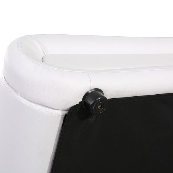 HomeRoots White Tufted Upholstered Queen Bed Frame with Built-in Lighting & USB - Modern Retreat Design 590560