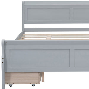 HomeRoots Gray Wood Queen Bed Frame - Modern Design with Sturdy Support, Perfect for Stylish and Restful Sleep 590576