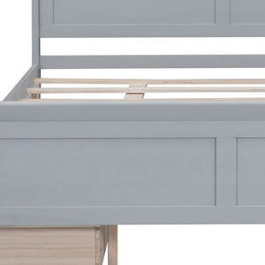 HomeRoots Gray Wood Queen Bed Frame - Modern Design with Sturdy Support, Perfect for Stylish and Restful Sleep 590576