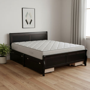HomeRoots Espresso Wood Queen Bed Frame - Stylish, Durable Platform Design with Premium Slat Support System 590577