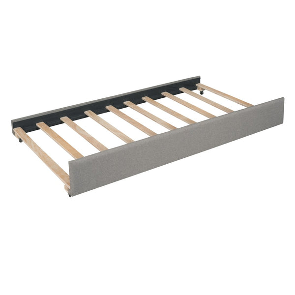 HomeRoots Gray Tufted Upholstered Full Daybed with Trundle – Stylish Multi-Functional Seating & Sleeping Solution 590589