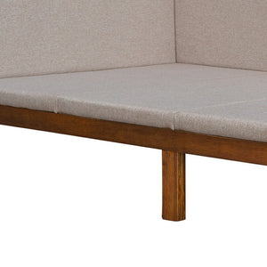 HomeRoots Beige Tufted Upholstered Twin Daybed - Stylish Multi-Use Seating & Sleeping Solution for Small Spaces 590591