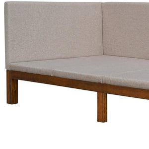 HomeRoots Beige Tufted Upholstered Twin Daybed - Stylish Multi-Use Seating & Sleeping Solution for Small Spaces 590591