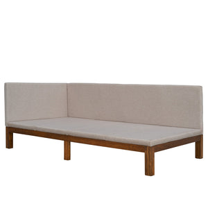 HomeRoots Beige Tufted Upholstered Twin Daybed - Stylish Multi-Use Seating & Sleeping Solution for Small Spaces 590591