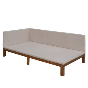 HomeRoots Beige Tufted Upholstered Twin Daybed - Stylish Multi-Use Seating & Sleeping Solution for Small Spaces 590591