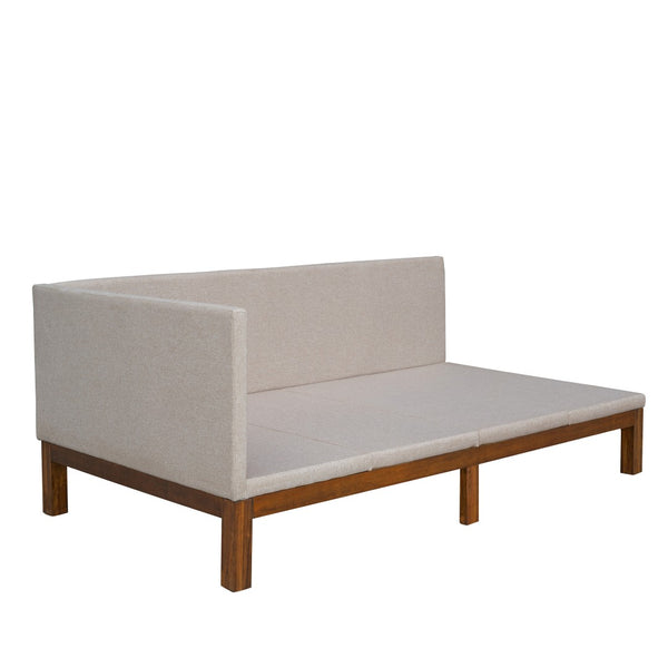 HomeRoots Beige Tufted Upholstered Twin Daybed - Stylish Multi-Use Seating & Sleeping Solution for Small Spaces 590591