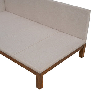 HomeRoots Beige Tufted Upholstered Twin Daybed - Stylish Multi-Use Seating & Sleeping Solution for Small Spaces 590591