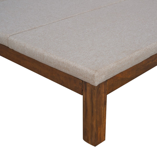 HomeRoots Beige Tufted Upholstered Twin Daybed - Stylish Multi-Use Seating & Sleeping Solution for Small Spaces 590591