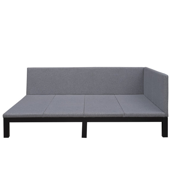 HomeRoots Gray Tufted Upholstered Full Daybed - Stylish Convertible Seating & Sleeping Solution for Small Spaces 590595