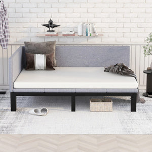 HomeRoots Gray Tufted Upholstered Full Daybed - Stylish Convertible Seating & Sleeping Solution for Small Spaces 590595