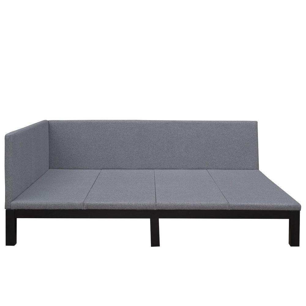 HomeRoots Gray Tufted Upholstered Full Daybed - Stylish Convertible Seating & Sleeping Solution for Small Spaces 590595