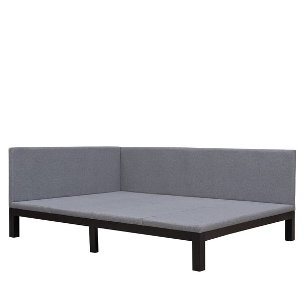 HomeRoots Gray Tufted Upholstered Full Daybed - Stylish Convertible Seating & Sleeping Solution for Small Spaces 590595