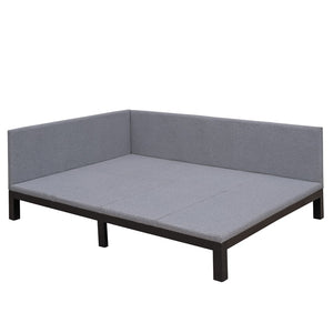 HomeRoots Gray Tufted Upholstered Full Daybed - Stylish Convertible Seating & Sleeping Solution for Small Spaces 590595