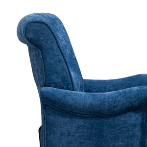 English Elm Accent Club Chair Chenille Upholstered with Spring Cushion Retro Wooden Legs Bedroom W3042P262910
