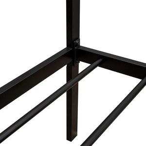 HomeRoots Black Metal Twin House Bed with Trundle - Stylish, Sturdy Frame for Kids' Rooms & Guest Spaces 590601