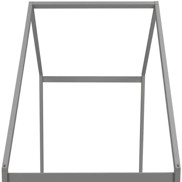 HomeRoots Gray Wood Twin House Bed - Modern Minimalist Design for Cozy Bedrooms, Durable & Stylish Retreat 590613