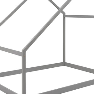 HomeRoots Gray Wood Full House Bed – Modern Design, Sturdy Frame, and Stylish Support for Every Bedroom Decor 590619