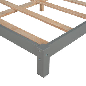 HomeRoots Gray Wood Full Bed Frame - Elegant Design, Durable Construction, Modern Aesthetic for Stylish Sleep Space 590631