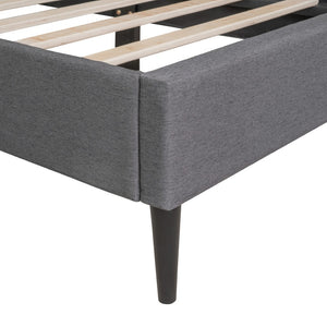 HomeRoots Gray Tufted Linen Upholstered Twin Bed Frame - Sleek, Modern Design for Ultimate Sleep Comfort! 590651