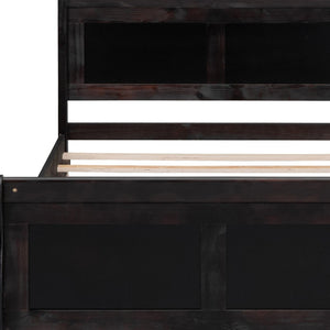HomeRoots Espresso Wood Twin Bed Frame with Storage Drawers – Modern Design, Durable Support, Space-Saving Solution 590657